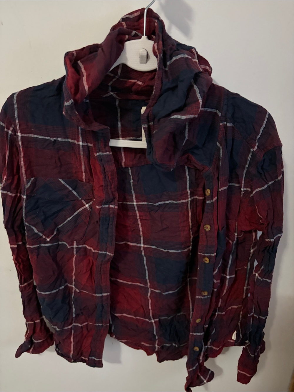 Garage Plaid Button-Up Jacket - Burgundy & Navy